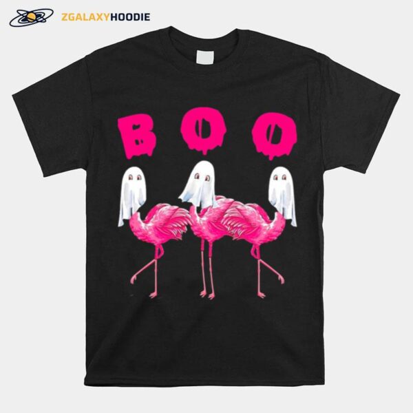 Flamingo Boo Happy Halloween T-Shirt