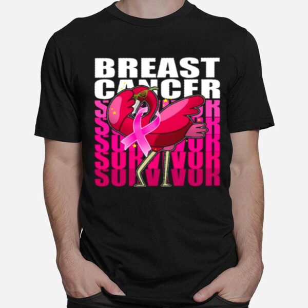 Flamingo Breast Cancer Survivor T-Shirt