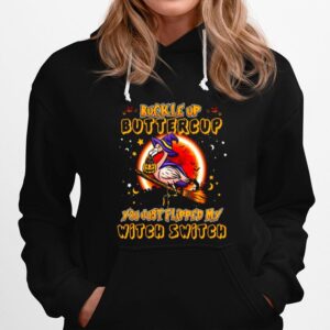 Flamingo Buckle Up Buttercup You Just Flipped My Witch Switch Halloween Hoodie