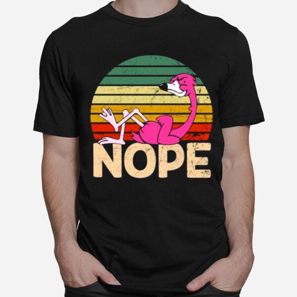 Flamingo Coffee Nope Still Dont Care Try Again Tomorrow Vintage T-Shirt