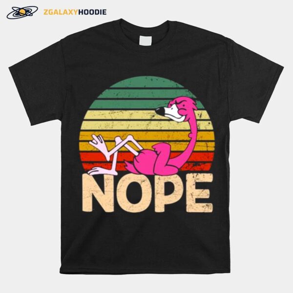 Flamingo Coffee Nope Still Dont Care Try Again Tomorrow Vintage T-Shirt