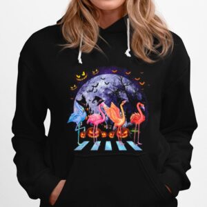 Flamingo Colorful Abbey Road Happy Halloween Hoodie