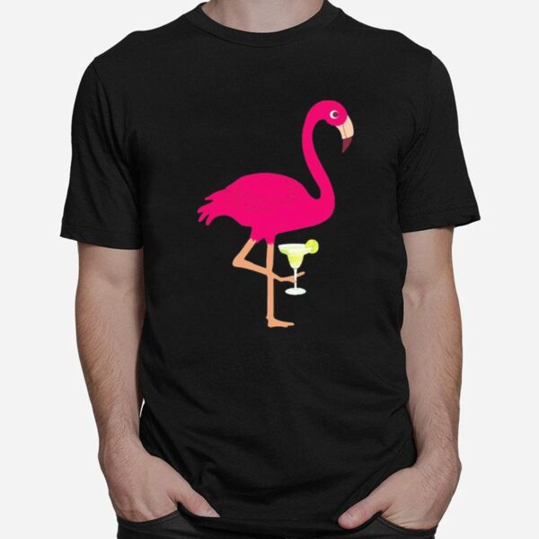 Flamingo Drinking Margarita T-Shirt