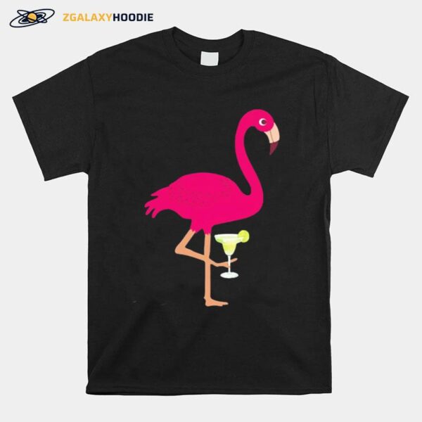 Flamingo Drinking Margarita T-Shirt