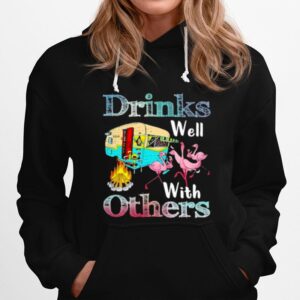Flamingo Drinks Well With Others Hoodie