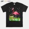 Flamingo Easter Day Bunny Ear Costume With Easter Basket Egg T-Shirt