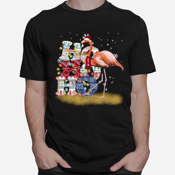 Flamingo Ho Ho Ho Christmas T-Shirt