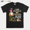 Flamingo I Like Bourbon And Camping And Maybe 3 People T-Shirt