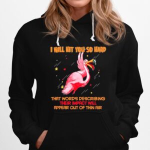 Flamingo I Will Hit You So Hard That Words Describing Their Impact Will Appear Out Of Thin Air Hoodie