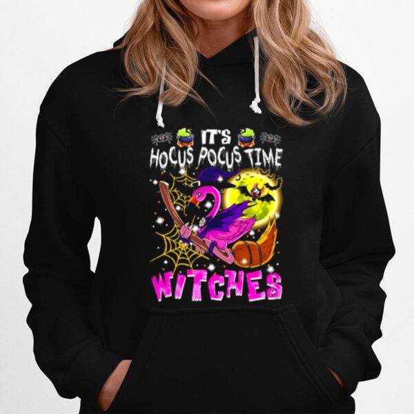 Flamingo Its Hocus Pocus Time Witches Halloween Hoodie