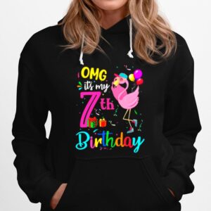 Flamingo Omg Its My 7Th Happy Birthday Hoodie