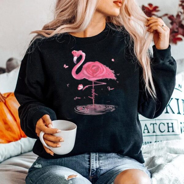 Flamingo Rose Hope Breast Cancer Water Sweater