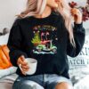 Flamingo Santa Hat Xmas Light Motobike Christmas Sweater