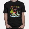 Flamingo Santa Hat Xmas Light Motobike Christmas T-Shirt