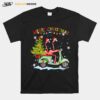 Flamingo Santa Hat Xmas Light Motobike Christmas T-Shirt