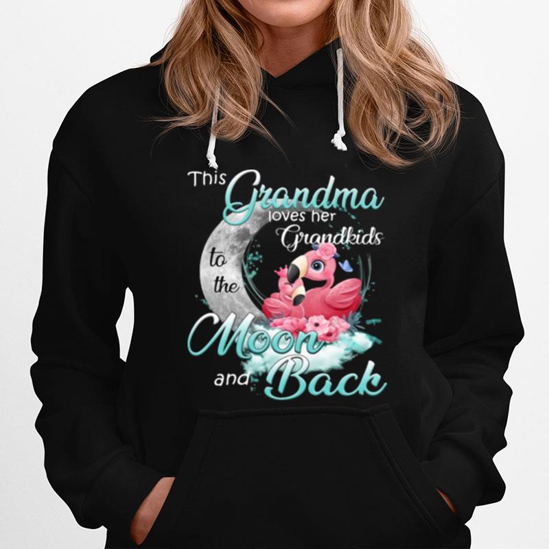 Flamingo This Grandma Loves Her Grandkids To The Moon And Back Hoodie