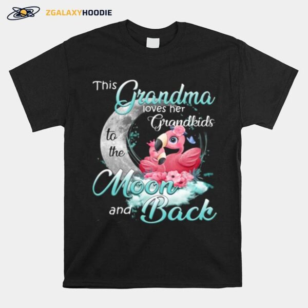 Flamingo This Grandma Loves Her Grandkids To The Moon And Back T-Shirt