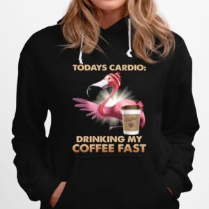 Flamingo Todays Cardio Drinking My Coffee Fast Hoodie