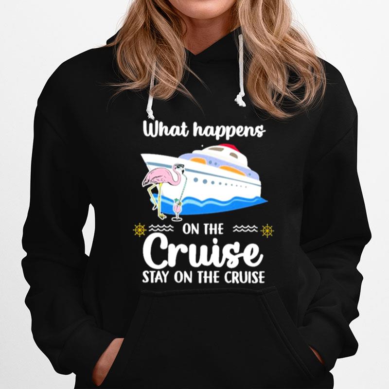Flamingo What Happens On The Cruise Stay On The Cruise Hoodie