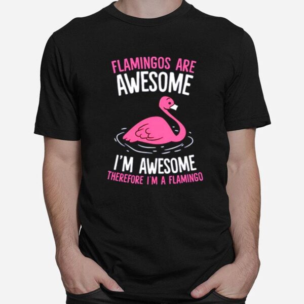 Flamingos Are Awesome Im Awesome Therefore Im A Flamingo T-Shirt