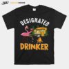 Flamingos Camping Wine Designated Drinker T-Shirt