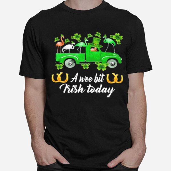 Flamingos Car St Patricks Day A Wee Bit Irish Today T-Shirt