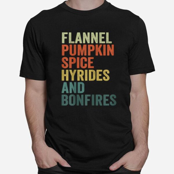 Flannel Pumpkin Spice Fall Saying Apparel Thanksgiving T-Shirt