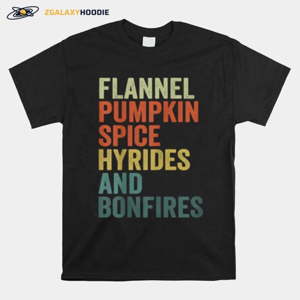 Flannel Pumpkin Spice Fall Saying Apparel Thanksgiving T-Shirt