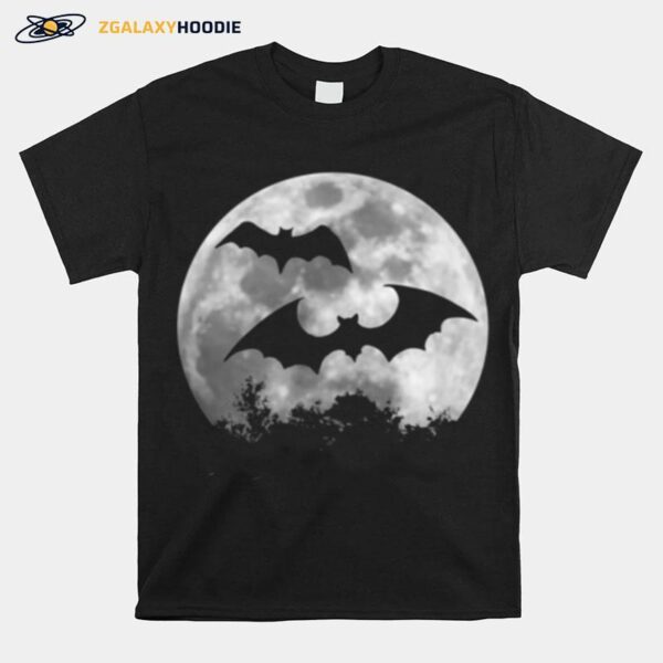 Fledermause Beim Vollmond Gothic Gruftie Flatterviecher T-Shirt