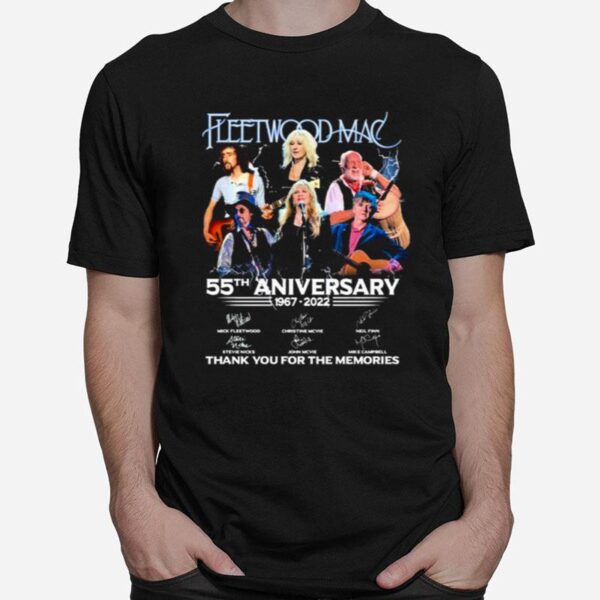 Fleetwood Mac 55Th Anniversary 1967 2022 Thank You For The Memories Signature T-Shirt