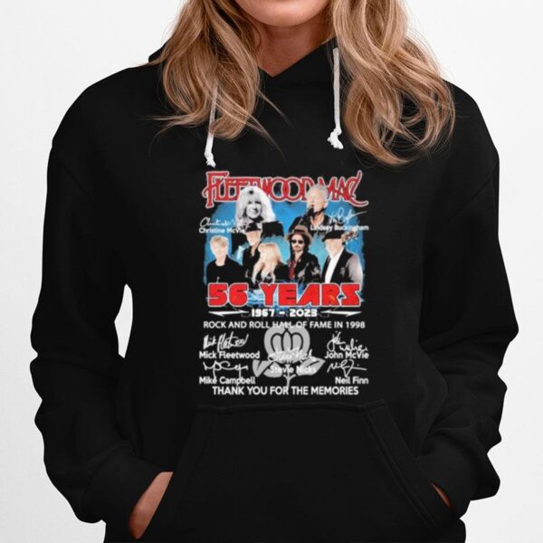 Fleetwood Mac 56 Years Of 1967 %E2%80%93 2023 Thank You For The Memories Signatures Hoodie