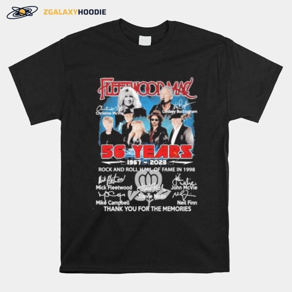 Fleetwood Mac 56 Years Of 1967 %E2%80%93 2023 Thank You For The Memories Signatures T-Shirt