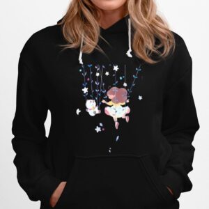 Floral Bee And Puppycat Cartoon Hoodie