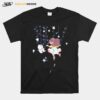 Floral Bee And Puppycat Cartoon T-Shirt