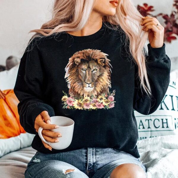 Floral Male Lion Safari Sweater