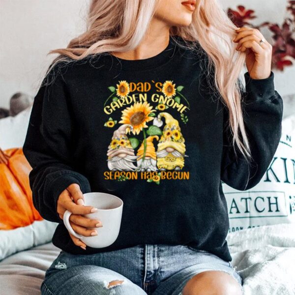 Floral Sunflower Gnome Quote For Spring Gardener Dad Sweater