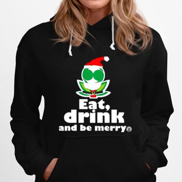 Flower Alien Santa Eat Drink And Be Merry Hoodie