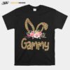 Flower Grammy Leopard Bunny T-Shirt