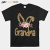 Flower Grandma Leopard Bunny T-Shirt