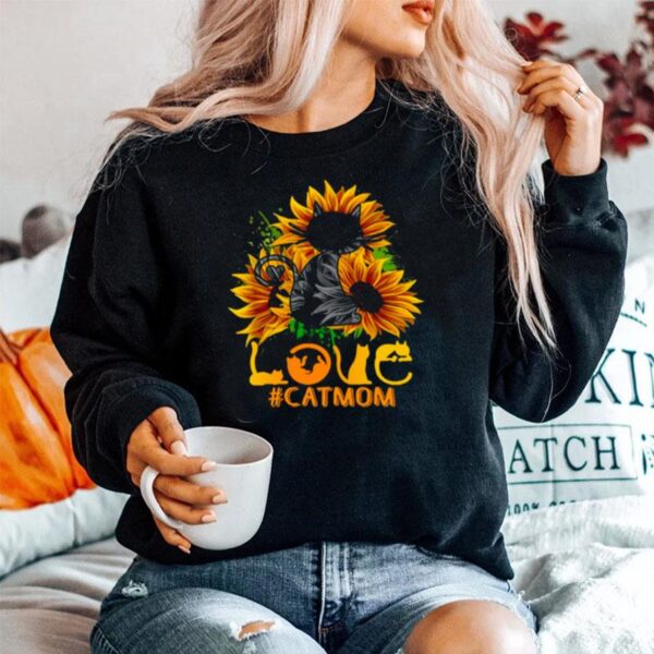 Flower Love Cat Mom Sweater