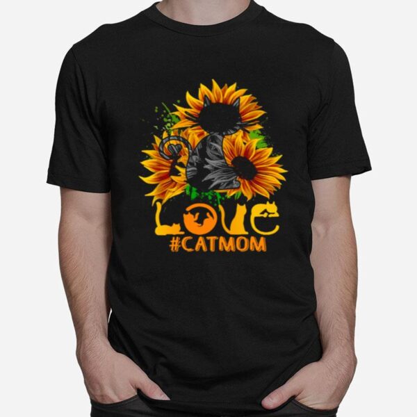 Flower Love Cat Mom T-Shirt