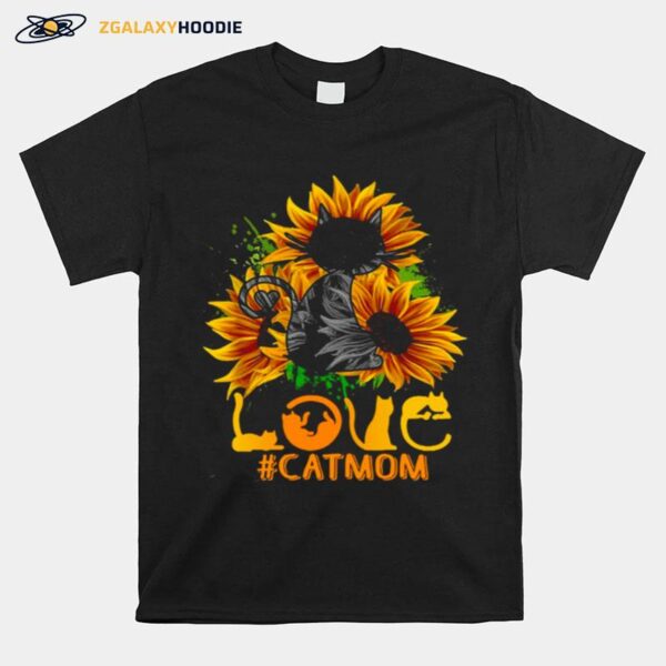 Flower Love Cat Mom T-Shirt