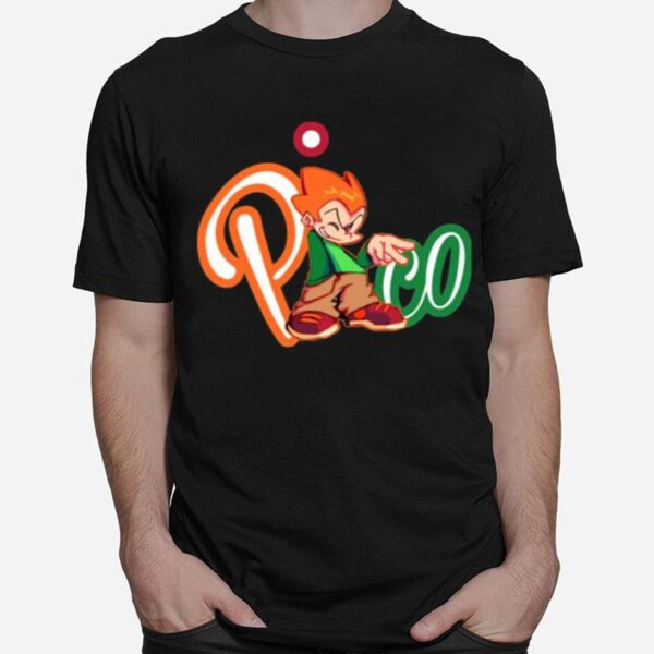 Fnf Pico Friday Night Funkin Orange Logo T-Shirt