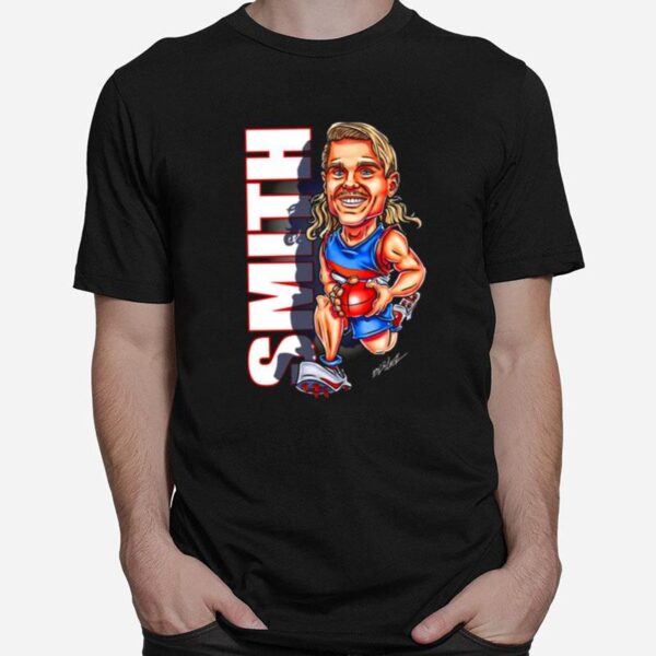 Football Player Bailey Smith Cartoon Western Bulldogs T-Shirt