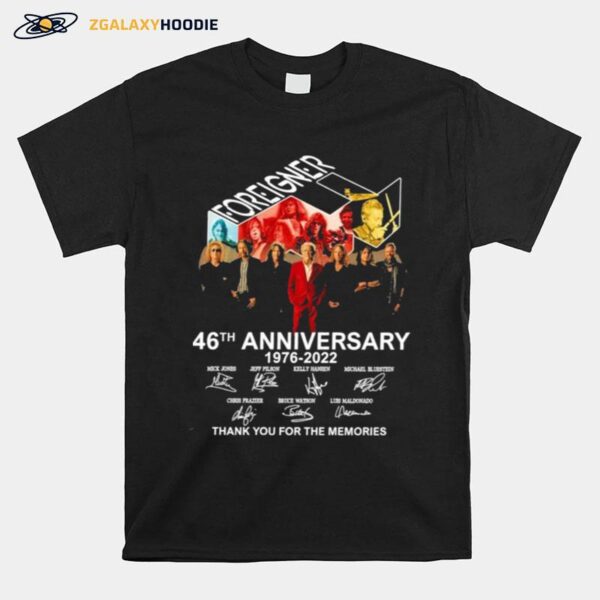 Foreigner Band 46Th Years Anniversary 1976 2022 Signatures T-Shirt