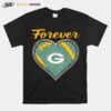 Forever Green Bay Packers Heart Diamond T-Shirt