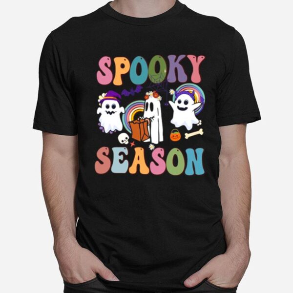 Groovy Ghost Spooky Season Halloween T-Shirt