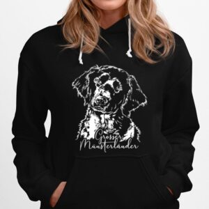 Groser Munsterlander Hund Hunderasse Hundeportrait Langarmshirt Hoodie