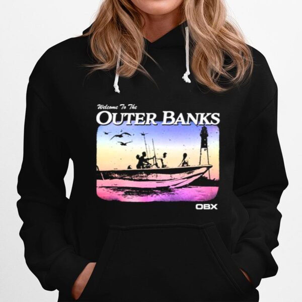 Group Shot Boat Search Silhouette Welcome To Outer Banks Hoodie