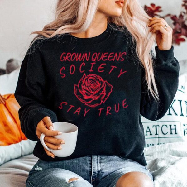 Grown Queens Society Stay True Red Rose Sweater